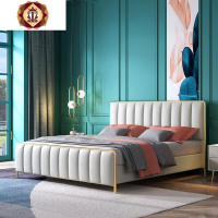 三维工匠轻奢真皮床简约现代婚床1.5m1.8米ins北欧网红床小户型主卧双人床