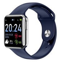 级AI心电测血压心率智能手环运动计步器提醒睡眠监测血氧手环 银蓝-苹果表带款