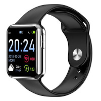 级AI心电测血压心率智能手环运动计步器提醒睡眠监测血氧手环 银黑-苹果表带款