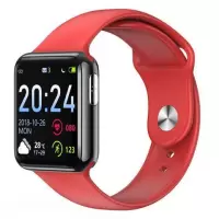 级AI心电测血压心率智能手环运动计步器提醒睡眠监测血氧手环 黑红-苹果表带款