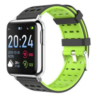 级AI心电测血压心率智能手环运动计步器提醒睡眠监测血氧手环 绿色银色-洞带款