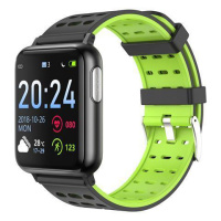 级AI心电测血压心率智能手环运动计步器提醒睡眠监测血氧手环 绿色黑色-洞带款