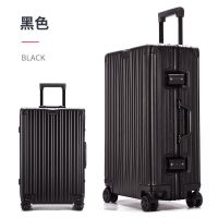 意大利maito全铝镁合金拉杆箱金属旅行李箱女男商务万向轮登机箱 复古直角黑色 20寸