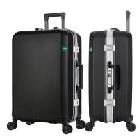 行李箱男20旅行箱女22铝框拉杆箱密码箱包万向轮24学生皮箱子26寸 黑色-铝框款 24寸[需托运]