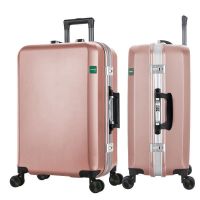 行李箱男20旅行箱女22铝框拉杆箱密码箱包万向轮24学生皮箱子26寸 玫瑰金-铝框款 26寸[需托运]