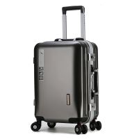 袋鼠时尚铝框万向轮20寸拉杆箱22寸学生箱男结婚箱行李箱女登机箱 深灰色[铝框送赠品09#] 22寸(需托运)