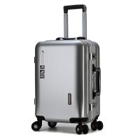 袋鼠时尚铝框万向轮20寸拉杆箱22寸学生箱男结婚箱行李箱女登机箱 银灰色[充电USB款09#] 20寸(免托运)