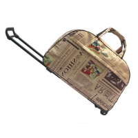 拉杆包短途旅男大容量行李包女登机拉杆箱旅行袋旅行包手提旅游包 复古报纸 大号拉杆包