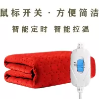 电热毯双人双控单人调温零辐射防水家用安全电褥子可铺可盖可水洗 鼠标开关 红双面绒1.5*0.8(水开关