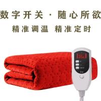 电热毯双人双控单人调温零辐射防水家用安全电褥子可铺可盖可水洗 数显开关 红双面绒1.8*1.5(水洗)双开关