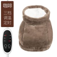 暖脚宝 套神器插电暖鞋 床上睡觉用暖足宝办公室暖脚垫电热鞋 定时款-中帮咖啡色