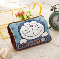 已注水热水袋充电防爆防漏可爱暖手宝卡通电暖手宝暖宝宝自动断电 [已注水]蓝色猫