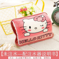 已注水热水袋充电防爆防漏可爱暖手宝卡通电暖手宝暖宝宝自动断电 [未注水配注水器说明书]粉色猫
