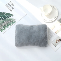 安全防爆热水袋暖宝宝充电式可爱网红毛绒电暖手宝女可拆洗暖水袋 [灰色+热水袋]