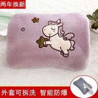 热水袋充电式暖宝宝防爆热宝暖手宝卡通可爱暖宫注水毛绒女暖水袋 优质贝贝绒[可拆洗]紫色小马