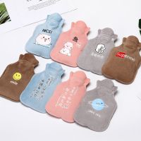 热水袋注水灌水式暖水袋小号随身大号暖手宝敷肚子毛绒可爱女学生 【加绒款】2个装（图案随机） 小号【11*17CM】