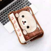 已注水毛绒冬季女暖手宝热宝热水袋充电防爆暖宝已注水拉链可拆洗 棕熊已注水