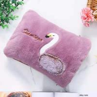 已注水毛绒冬季女暖手宝热宝热水袋充电防爆暖宝已注水拉链可拆洗 紫色火烈鸟可拆洗已注水