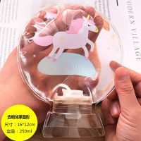 注水热水袋灌水小号迷你暖水袋学生透明暖手宝可爱冲水暖宝暖手袋 普通圆形加厚小水袋 1个装(图案随机)