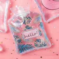 透明热水袋卡通简约冬季暖水袋学生便携迷你注水暖手宝女神必备 树叶 两个装