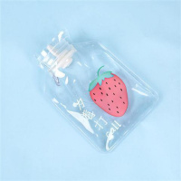 透明热水袋卡通简约冬季暖水袋学生便携迷你注水暖手宝女神必备 大草莓 两个装