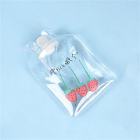 透明热水袋卡通简约冬季暖水袋学生便携迷你注水暖手宝女神必备 小草莓 一个装