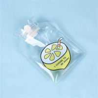 透明热水袋卡通简约冬季暖水袋学生便携迷你注水暖手宝女神必备 柠檬 三个装