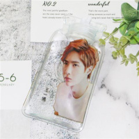 透明热水袋卡通简约冬季暖水袋学生便携迷你注水暖手宝女神必备 王一博 两个装