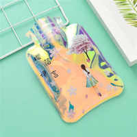 透明热水袋卡通简约冬季暖水袋学生便携迷你注水暖手宝女神必备 镭射款樱花女孩儿 一个装