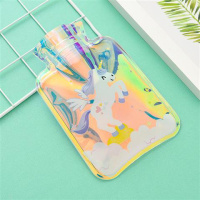 透明热水袋卡通简约冬季暖水袋学生便携迷你注水暖手宝女神必备 镭射款独角兽 一个装