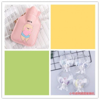 热水袋注水暖肚子大小号暖水袋迷你暖手宝可爱女学生 ()[无绒小号爱心猪+小圆]