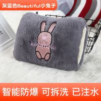 热水袋充电可爱暖水袋电暖宝热水袋注水暖手宝暖宝宝充电可爱 [防爆插头]套袋灰色毛绒兔