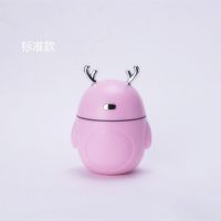 加湿器家用卧室迷你 学生大雾量香薰精油清新可爱USB可充电款萌鹿 可爱粉 充电款+小夜灯+小风扇
