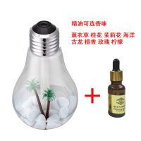 迷你灯泡加湿器七彩灯加湿器 香薰喷卧室春夏秋冬空气加湿补水仪 银色+1瓶20毫升精油香味发客服备注