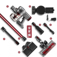 德国无线吸尘器家用手持式强力大功率小型充电无绳大吸力静音 MX8(红色)除螨+挂架+滤网+软管