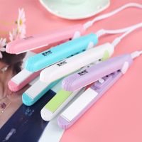 迷你直发器电夹板便携式美发器刘海夹批发直发夹卷发器烫发棒 咖啡色纸盒 送镂空鸭嘴夹五件套