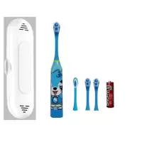 儿童电动牙刷儿童电动牙刷自动牙刷儿童声波震动电动牙刷 四刷头+收纳盒 小灰灰