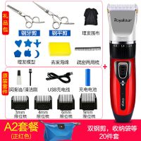 理发器电推剪剃头刀电动推子成人儿童婴儿家用充电理发工具 (红色) A3:双钢剪+备用刀头等21件套