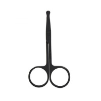 不锈钢修鼻毛剪刀安全剪男用圆头剃鼻子毛女士修眉毛小剪子修剪器 酷黑[圆头款]2把