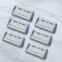 手动刮毛刀腋毛私处腋下全身女士专用脱毛器女用剃毛刀毛刮腿毛 灰色6刀头（无赠品）