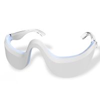 眼部按摩仪去黑眼圈去眼袋神器眼部按摩器眼睛疲劳热敷美眼仪 美杜莎系列美眼仪[天蓝色] 凝胶贴+眼霜