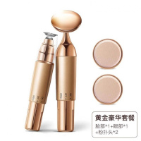 电子仪器家用电动精华导入仪脸部仪按摩器面部震动 黄金升级套装(美容仪粉扑头+美眼仪)