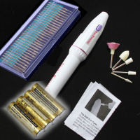 美甲电动打磨机迷你笔式电池打磨器去角质死皮老茧手指甲脚趾工具 打磨器+30支雕刻磨头(4节电池)