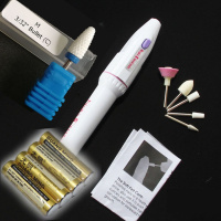 美甲电动打磨机迷你笔式电池打磨器去角质死皮老茧手指甲脚趾工具 打磨器+卸甲专用陶瓷磨头(4节电池)