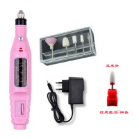 多款搭配笔式迷你打磨机电动磨甲器指甲挫抛光机迷你刻笔 插电款磨甲机(粉色)带5支头 陶瓷打磨头(雨伞中齿蓝M)