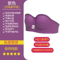 充电胸部按摩器乳房下垂电动揉捏丰胸仪神器疏通增大丰胸产品家用 紫充电款五档震动三档热敷(1瓶精油)