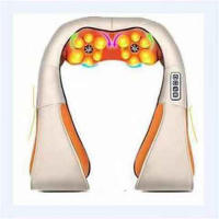 充电款颈椎按摩披肩按摩器揉捏肩颈腰部肩膀脖子加热多功能颈肩乐 四按键+热敷+米色