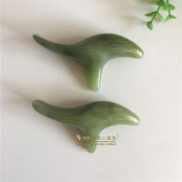 蜜蜡淋巴按摩器三角雀足部点穴器按摩棒足疗按摩锥点穴棒 绿色2个