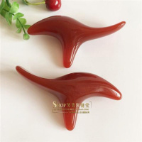 蜜蜡淋巴按摩器三角雀足部点穴器按摩棒足疗按摩锥点穴棒 红色2个