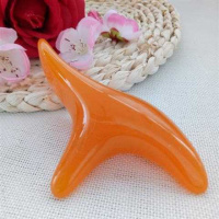 三角雀脚底腿部穴位按摩器大号蜜蜡脚部足疗按摩椎拨筋棒点穴棒 橘色